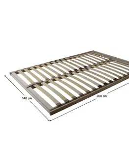Rošty KONDELA Basic Flex Front vyklápací lamelový rošt 140x200 cm prírodná
