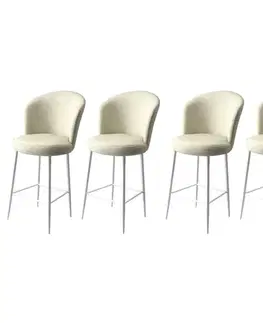 Barové stoličky Bar Stool Set (4 Pieces) Alte - Cream, White