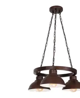 Svietidlá  Luster na reťazi HAKON ROUND 3xE27/60W/230V tmavá 8021