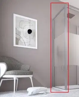 Sprchovacie kúty FORTE - Pevná stena DECO F1C - FARBA rámu - Hliník ossidato, Rozmer A - 80, Výplň - Číre bezpečnostné sklo - 6 mm BDE902FC348103