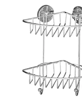 Svietidlá WENKO 20888100 - Rohový regál VACUUM-LOC okrúhly oceľový 22,5 x 29,5 cm, lesklý chróm 20888100
