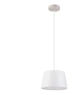 Svietidlá  Závesné svietidlo AIDA na lanku 1xE27/60W/230V, priemer 25 cm, dub/biela LM-1.98/BIAŁY/250