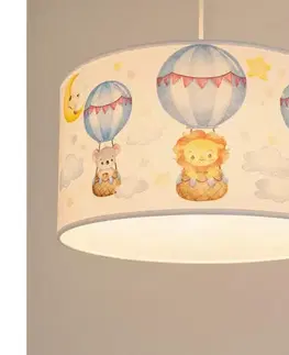 Svietidlá BRILAGI - LED detský luster na lanku BOBO 1xE27/60W/230V pr. 35 cm biela/so zvieratkami 8590828051343