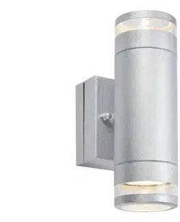 Svietidlá Markslöjd 109106 - LED stmievateľné vonkajšie nástenné svietidlo LUNO 2xLED/4,9W/230V IP65 strieborné 109106