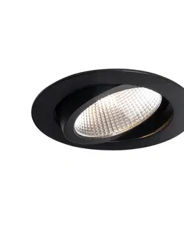 Zapustené svietidlá Zapustené bodové svietidlo čierne 9,5 cm vrátane LED 1015 lm stmievateľné IP23 - Gaius
