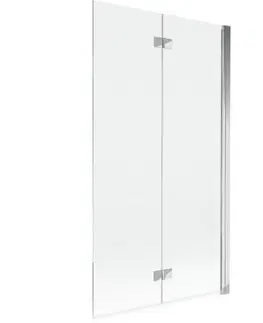 Sprchové dvere MEXEN - MIST vaňová zástena 100x150 cm 6mm 2-s, chróm, číra, pravá 8A9-100-002-01-00-P