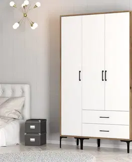 Šatňové skrine Šatníková skriňa Kumsal ST - Walnut, White