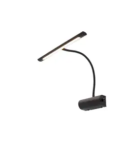Nástenné osvetlenie Dizajnová nástenná lampa čierna 32 cm vrátane LED so stmievačom - Tableau