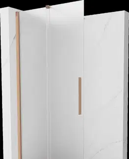 Sprchové dvere MEXEN/S - Velar Sprchová zástena posuvná Walk-in 110 x 200, dekor 8 mm, meď kartáčovaná 871-110-000-33-65
