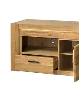TV stolíky LEVET 25 TV stolík so zásuvkami, dub Natura