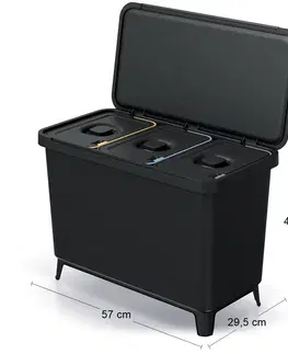 Odpadkové koše NABBI NKS45W3 odpadkový kôš na triedený odpad 30 l čierna
