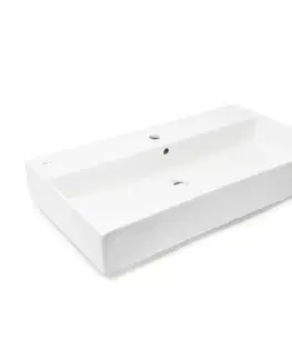 Umývadlá Umývadlo SAT Infinitio 80,5x46,5 cm otvor pre batériu uprostred SATINF8046 SATINF8046