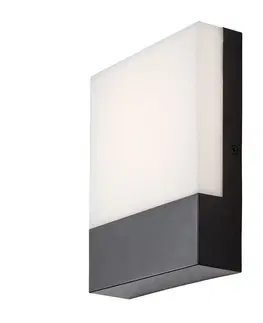 Záhradné lampy Rabalux 77097 vonkajšie nástenné LED svietidlo Gimone, čierna