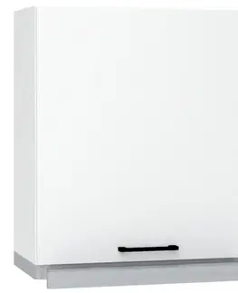 Kuchynské skrinky visiace Kuchynská skrinka Max W60/68 Slim Pl so strieborným digestorom biela