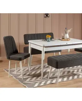 Jedálenské sety Jedálenský set s rozkladacím stolom a stoličkami (5 kusov) Vina 1053 - 4 - Anthracite, White
