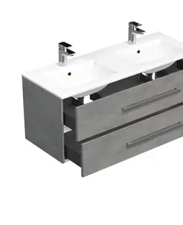 Kúpeľňový nábytok Kúpeľňová skrinka s umývadlom SAT Cube Way 120x53x46 cm betón mat CUBE461202BEMOD CUBE461202BEMOD