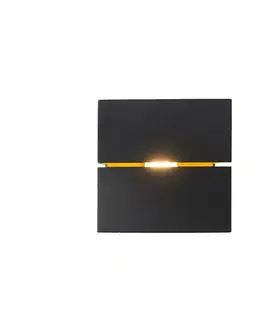 Nástenné osvetlenie Moderná nástenná lampa čierna a zlatá 9,7 cm - Transfer Groove