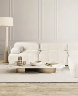 Sedacie súpravy Rohová sedacia súprava / Rohová pohovka Doblo 3 Seater with Pouffe ( L1-O1-1R-Pouffe) - Cream