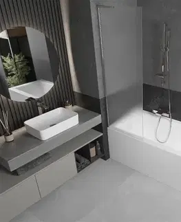 Sprchové dvere MEXEN/S - Next L vaňová zástena FIX 60 x 150, dekor, chróm 895-060-000-03-30-01