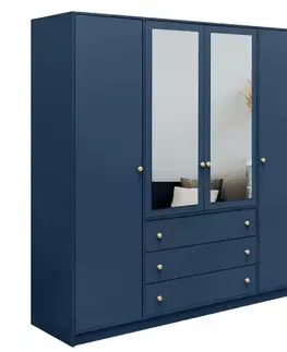 Šatníkové skrine ArtStol Šatníková skriňa SIENA 2 D4 | tmavomodrá