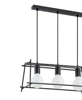 Svietidlá  Luster na lanku NETI 3xE27/15W/230V čierna 62039