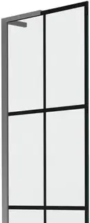 Sprchové dvere MEXEN/S - Next L vaňová zástena FIX 50 x 150, čierna vzor, grafit metal 895-050-000-03-77-95