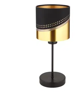 Lampy Globo 54046T - Stolná lampa OR 1xE27/40W/230V pr. 16 cm čierna/zlatá 54046T