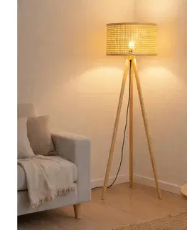 Lampy BRILAGI - LED stojacia lampa CERIA 1xE27/60W/230V pr. 40 cm béžová EG781161+AS0463