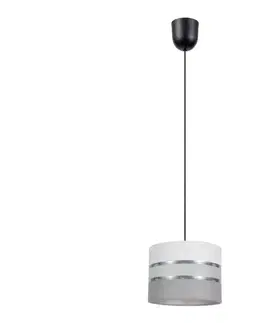 Svietidlá  Luster na lanku CORAL 1xE27/60W/230V pr. 20 cm biela/šedá 0707