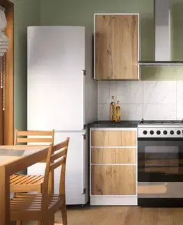 Kuchynské linky MATEO kuchynská linka 160, apalačský dub-biela
