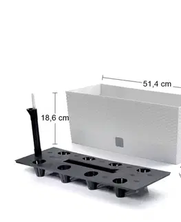 Kvetináče a truhlíky NABBI DRTC500 samozavlažovací plastový kvetináč 50 cm biela