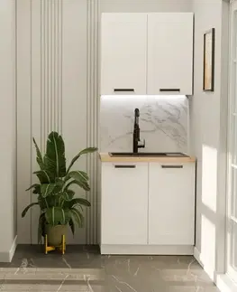 Modulový kuchynský nábytok Kuchynská linka  Luna biela/biela 80 cm bez pracovnej dosky