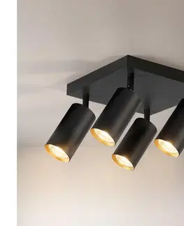 Svietidlá Brilagi - Bodové svietidlo SELE SQUARE 4xGU10/30W/230V čierna/zlatá WO-SELESQ-04-OEM