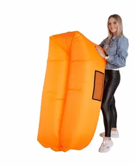 Sedacie vaky KONDELA Lebag nafukovací sedací vak oranžová