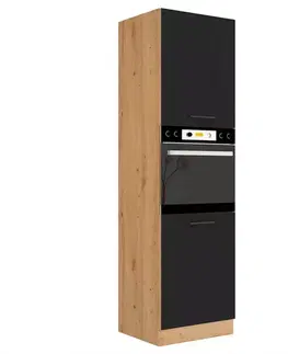 Kuchynské skrinky stojace Kuchynská skrinka Modena čierna/Dub Artisan 60dp-210 2f