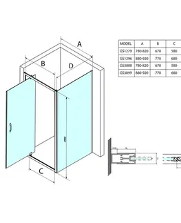 Sprchové dvere GELCO - SIGMA SIMPLY obdĺžniková sprchová zástena pivot dvere 800x700 L/P varianta, Brick sklo GS3888GS4370