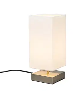 Stolné lampy Moderná stolná lampa biela s oceľou - Milo