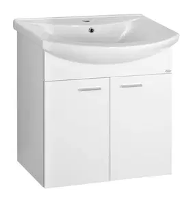 Kúpeľňový nábytok AQUALINE - ZOJA umývadlová skrinka 61,5x74x32,5cm, 2x dvierka, biela 51063