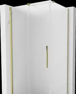 Sprchovacie kúty MEXEN/S - Velár sprchovací kút, posuvné dvere 140 x 90, dekor, zlato 871-140-090-31-50