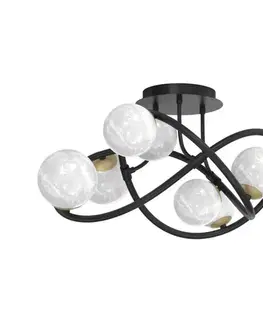 Svietidlá Zuma Line MX4922-8-EBGN - Prisadený luster NISYRO 8xG9/3,5W/230V čierna MX4922-8-EBGN