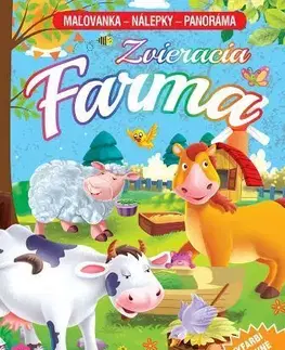 Nalepovačky, vystrihovačky, skladačky Zvieracia farma (maľovanka - nálepky - panoráma)