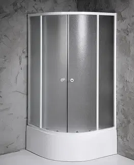 Sprchové dvere AQUALINE - ARLEN štvrťkruhová sprchová zástena 900x900, sklo Brick BTR903