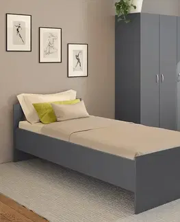 Postele KONDELA Ramsa 1 posteľový rám grafit