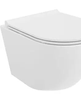 Záchody MEXEN/S - Lena Závesná WC misa Rimless Tornado vrátane sedátka s slow slim, duroplast, biela lesk 30220500T