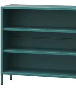 Regály v podkrovnom štýle Kovový regál nízky Luca Modern Sea Green