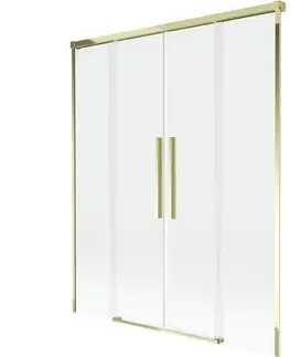 Sprchové dvere MEXEN/S - Rox vaňová zástena 2-krídlová posuvná 160 x 150, transparent, zlatá 8C9-160-002-50-00