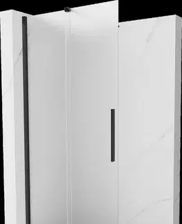 Sprchové dvere MEXEN/S - Velar Sprchová zástena posuvná Walk-in 110 x 200, dekor 8 mm, čierna 871-110-000-33-70