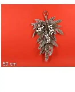 Vianočné dekorácie MAKRO - Vetvička vianočná závesná 50cm