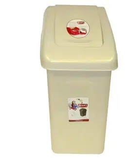 Odpadkové koše Kinekus Kôš na odpad, preklápací 25L, plastový, SWING, krémový