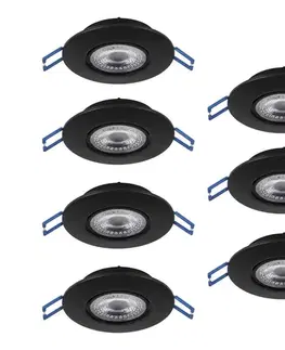 Svietidlá Eglo 300191 - SADA 7xLED zapustených svietidiel GEDREZ LED/4,9W/230V pr. 9 cm čierna 300191